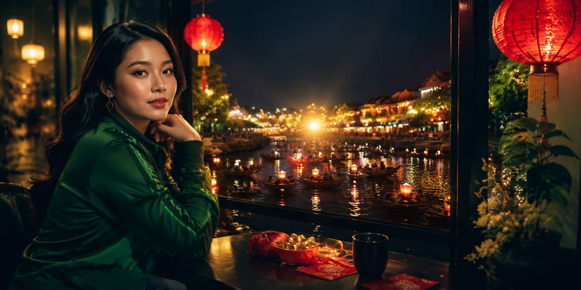 Bao lì xì đỏ và cà phê buổi sáng tại Hội An – không khí may mắn