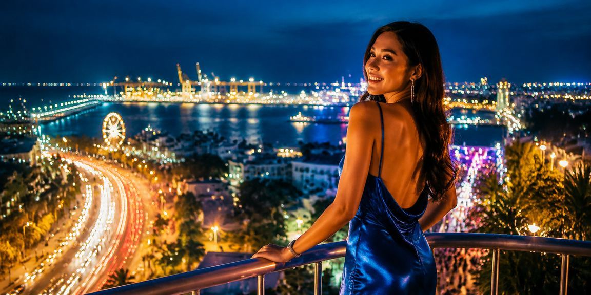 Bảng hiệu neon xổ số về đêm tại Vũng Tàu
